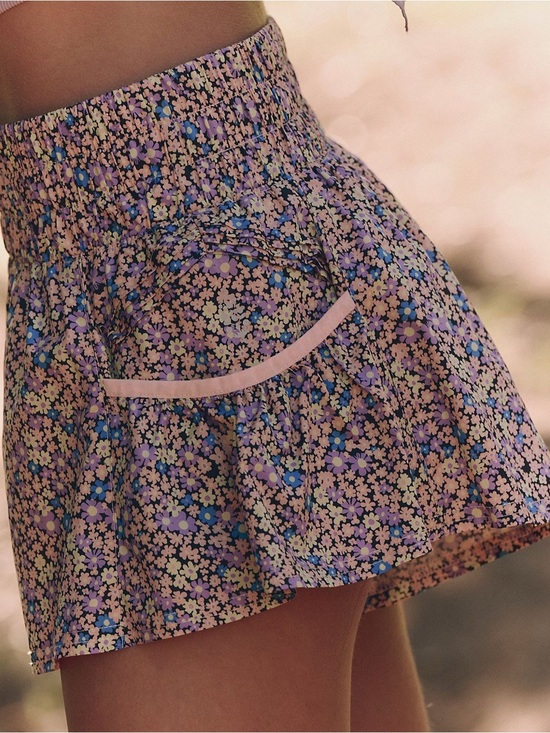 Free People Pants - Free People Floral Purple Blue Mini Skirt Shorts